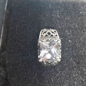 Unisex Sterling Silver Large Stone Ring...Size 7